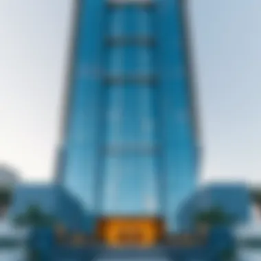 Ajman Tower Facade Stunning view of Ajman Tower's facade showcasing its modern architecture