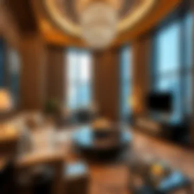 Opulent Living Space in Burj Khalifa Luxurious living room in Burj Khalifa flat