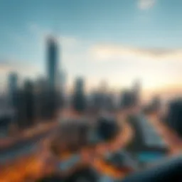 Panoramic view of Cavalli Tower Dubai against the skyline