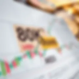 Conversion of currency highlighted on a financial graph