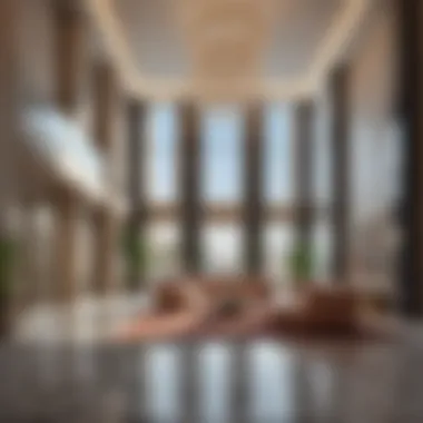 Luxurious lobby area inside Dec Tower highlighting contemporary interior design