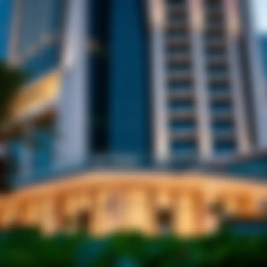 Architectural details of AG Tower's facade