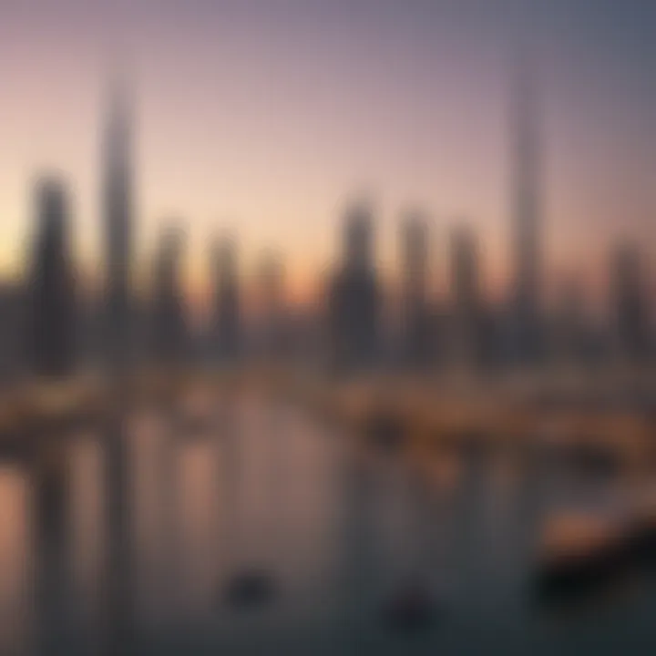 A panoramic view showcasing the stunning skyline along Dubai Creek