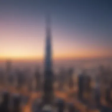 Panoramic view of Dubai's skyline featuring Kakooli Tower in the foreground