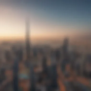 Panoramic view of Dubai skyline featuring Nuaimia Towers