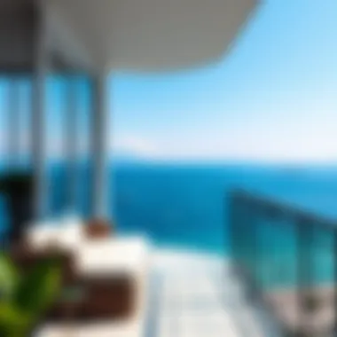 Luxury Sea View Apartment Balcony Breathtaking view from a luxury sea view apartment balcony