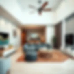 Modern studio apartment interior with stylish decor