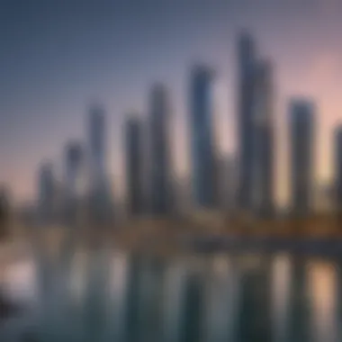 Stunning Panoramic View of JLT Panoramic view of Jumeirah Lake Towers showcasing modern architecture