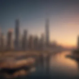 Panoramic view of Dubai Creek Harbour showcasing the skyline