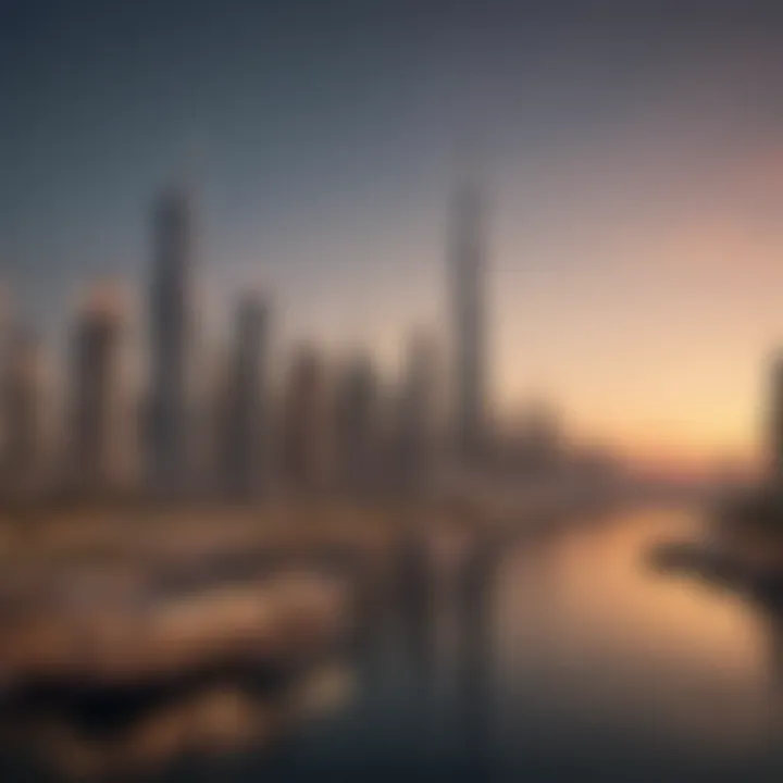 Panoramic view of Dubai Creek Harbour showcasing the skyline