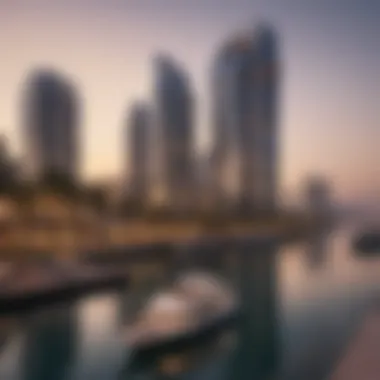 Modern residential buildings in Dubai Creek Harbour