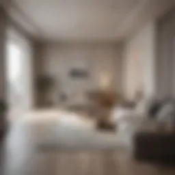 A modern studio flat interior showcasing minimalist design and space efficiency