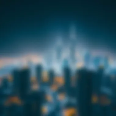 Dubai Skyline: A Hub of Apartment Living Skyline view of a bustling Dubai neighborhood