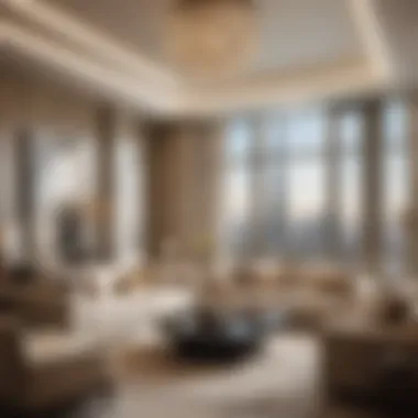 An elegant living room interior of a flat in Burj Khalifa